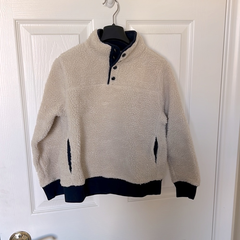Jcrew brand new kids teddy bear fleece pullover size6-7
